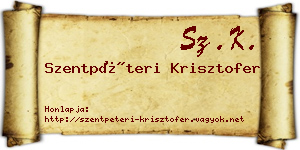 Szentpéteri Krisztofer névjegykártya