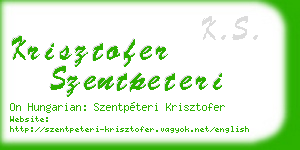 krisztofer szentpeteri business card